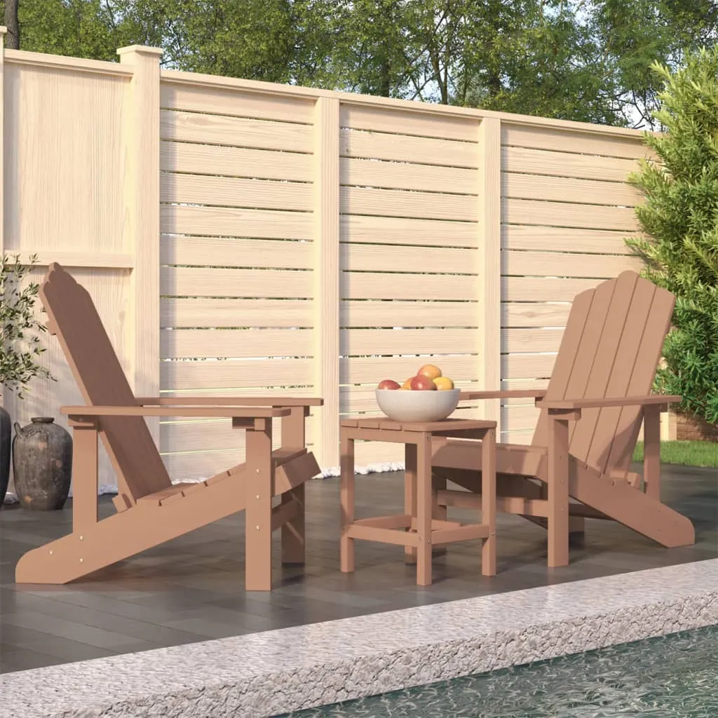 vidaXL Sedie da Giardino con Tavolo Adirondack in HDPE Marrone