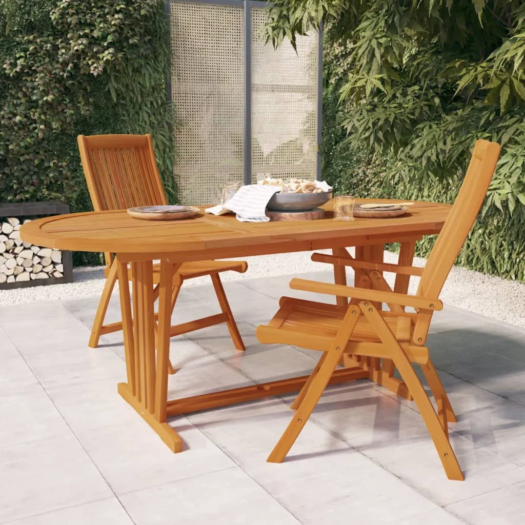 vidaXL Tavolo da Giardino 200x100x75 cm in Legno Massello di Eucalipto