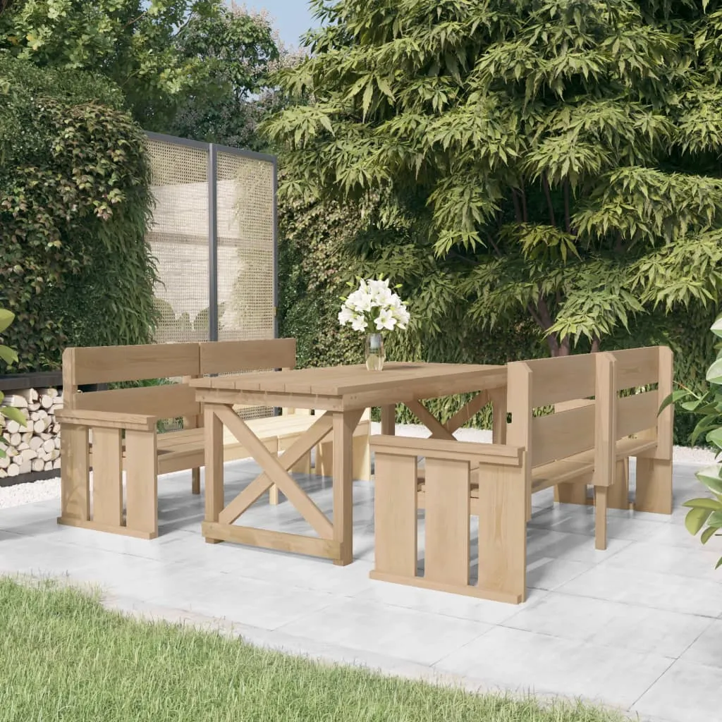 vidaXL Set da Pranzo per Giardino 3 pz in Legno di Pino Impregnato