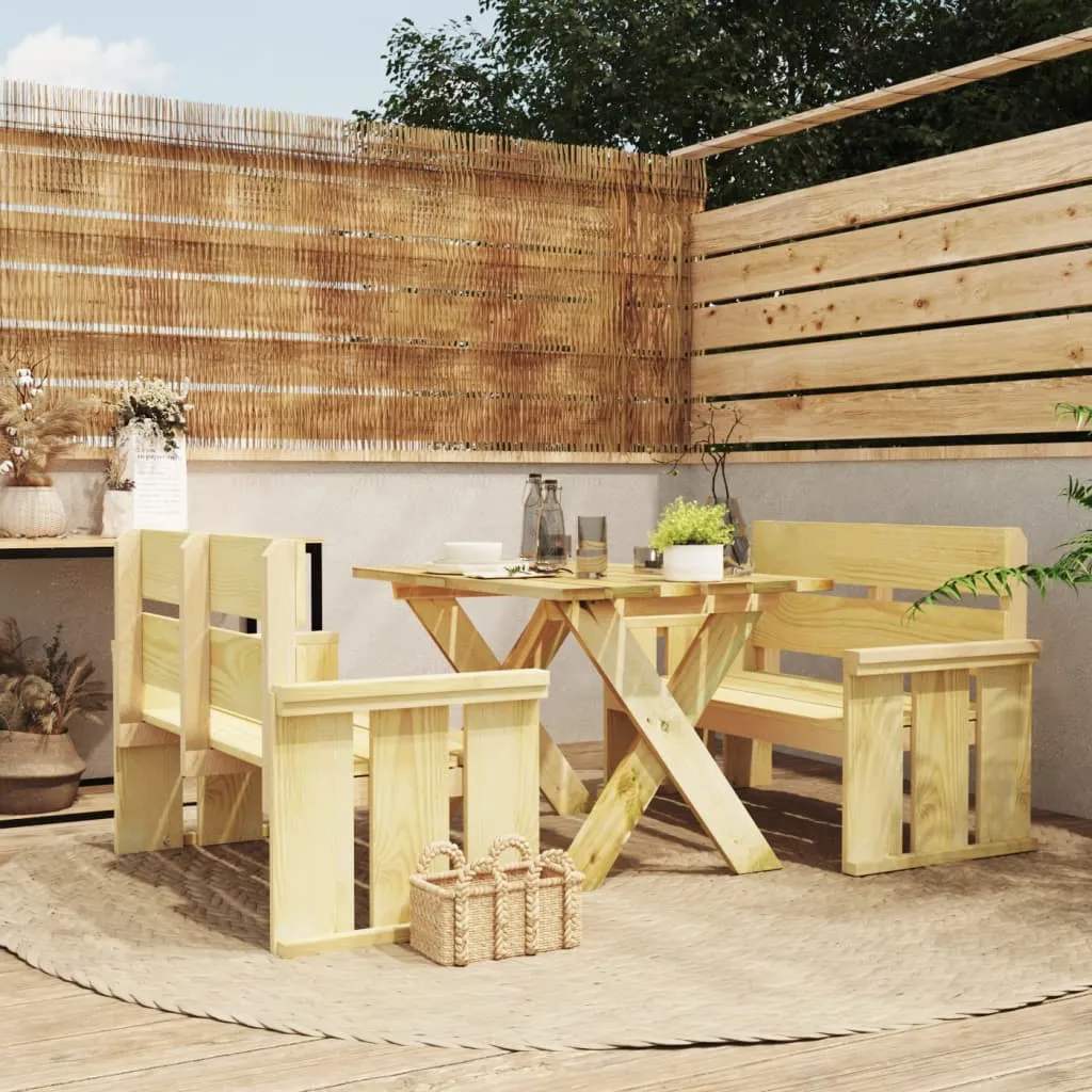 vidaXL Set da Pranzo da Giardino 3 pz in Legno di Pino Impregnato