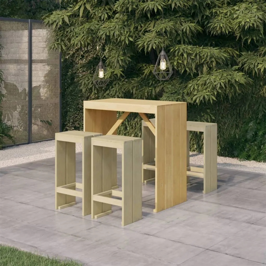 vidaXL Set Bistrò da Giardino 5 pz in Legno di Pino Impregnato