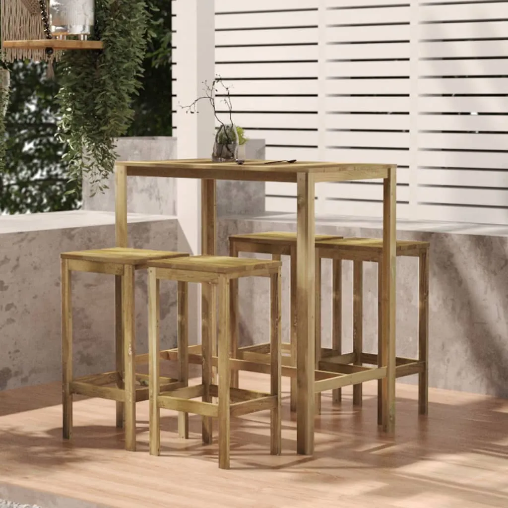 vidaXL Set Bistrò da Giardino 5 pz in Legno di Pino Impregnato