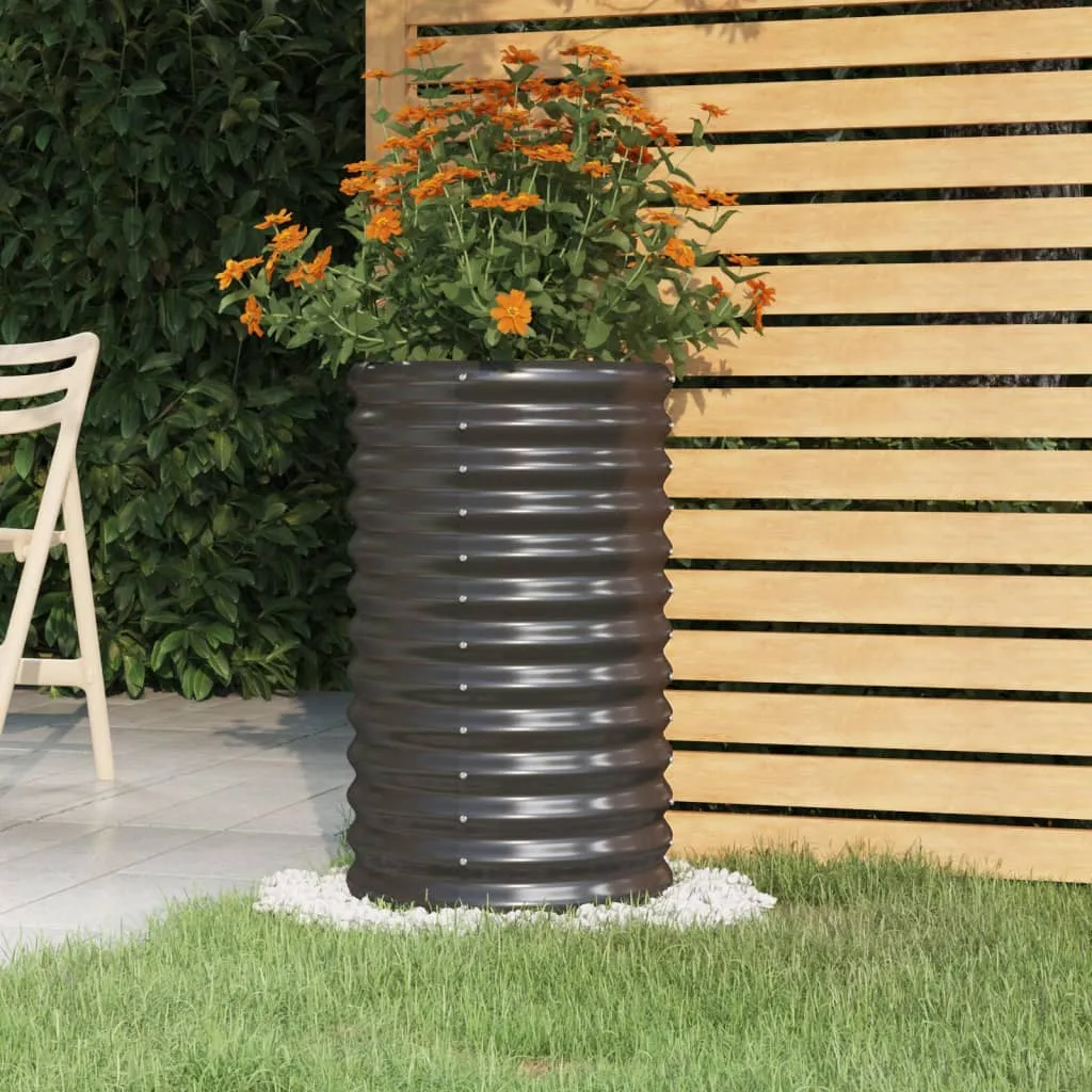 vidaXL Vaso Giardino Acciaio Verniciato Polvere 40x40x68 cm Antracite