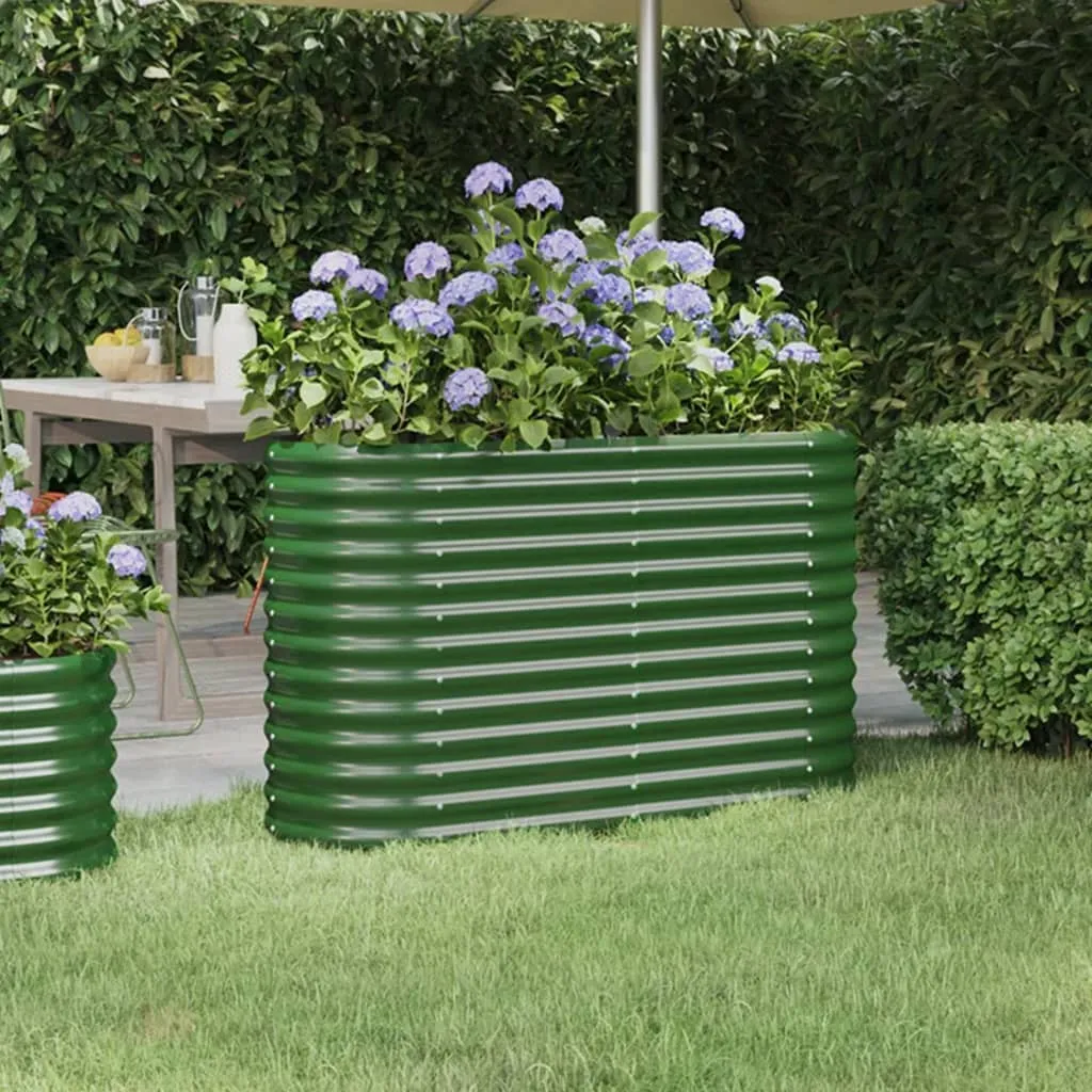 vidaXL Letto Giardino Acciaio Verniciato a Polvere 114x40x68 cm Verde