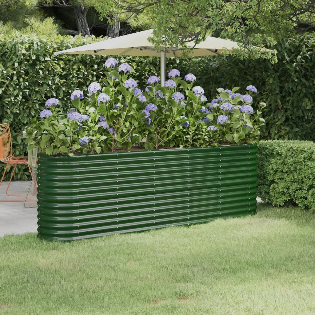 vidaXL Letto Giardino Acciaio Verniciato a Polvere 224x40x68 cm Verde