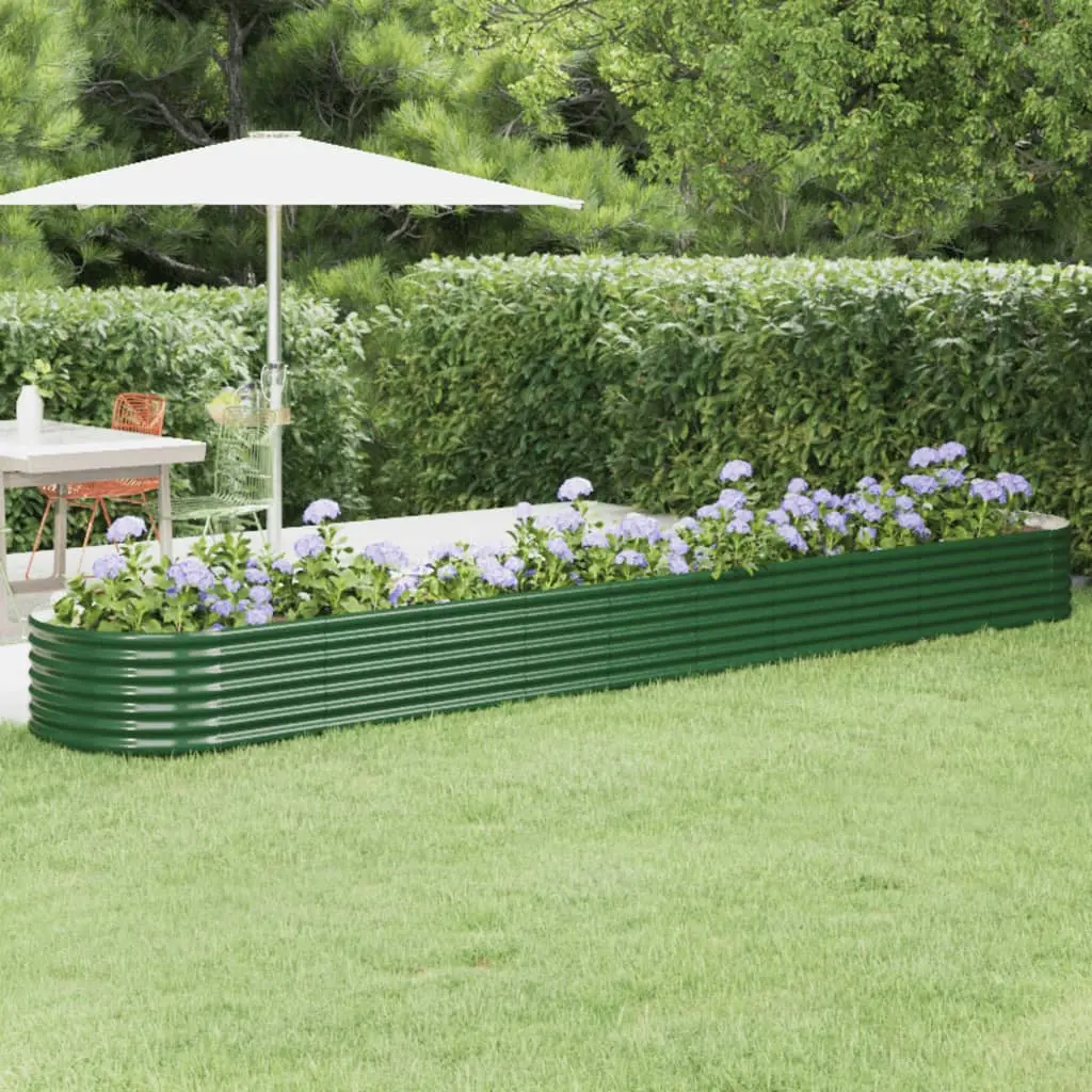 Letto Giardino Acciaio Verniciato a Polvere 440x80x36 cm Verde