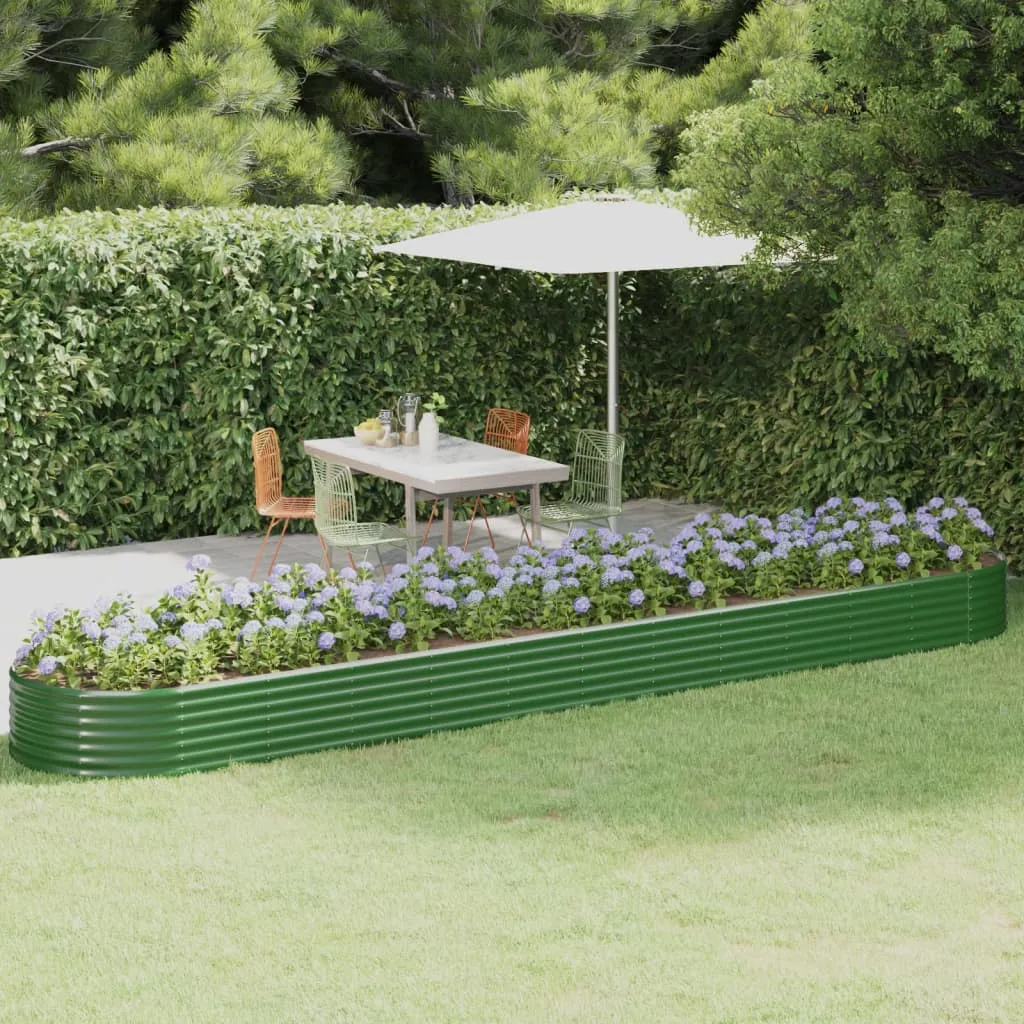 vidaXL Letto Giardino Acciaio Verniciato a Polvere 507x100x36 cm Verde