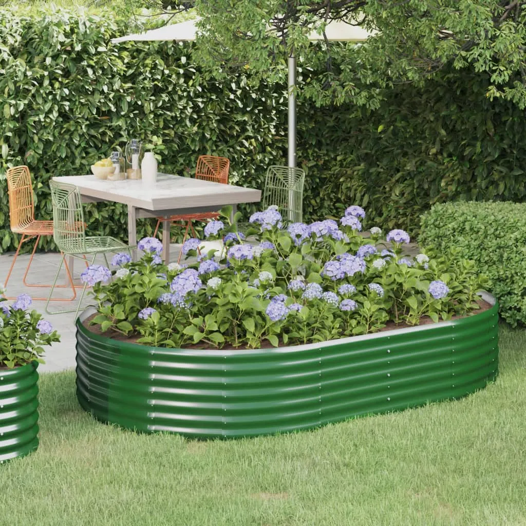 vidaXL Letto Giardino Acciaio Verniciato a Polvere 214x140x36 cm Verde