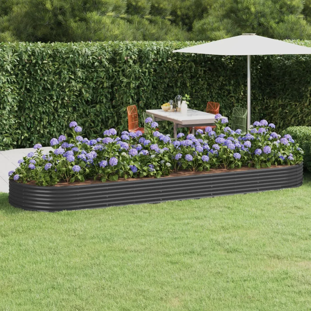 vidaXL Letto da Giardino in Acciaio a Polvere 450x140x36 cm Antracite