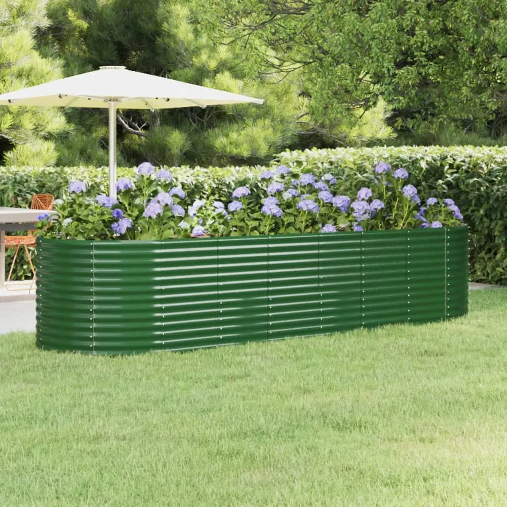 vidaXL Letto Giardino Acciaio Verniciato a Polvere 322x100x68 cm Verde