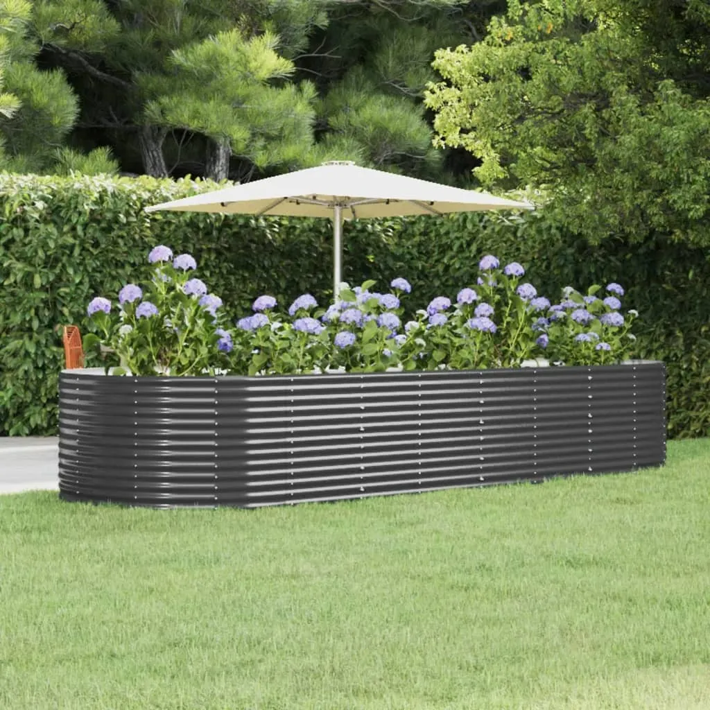 vidaXL Letto Giardino Acciaio Vernice a Polvere 367x140x68cm Antracite