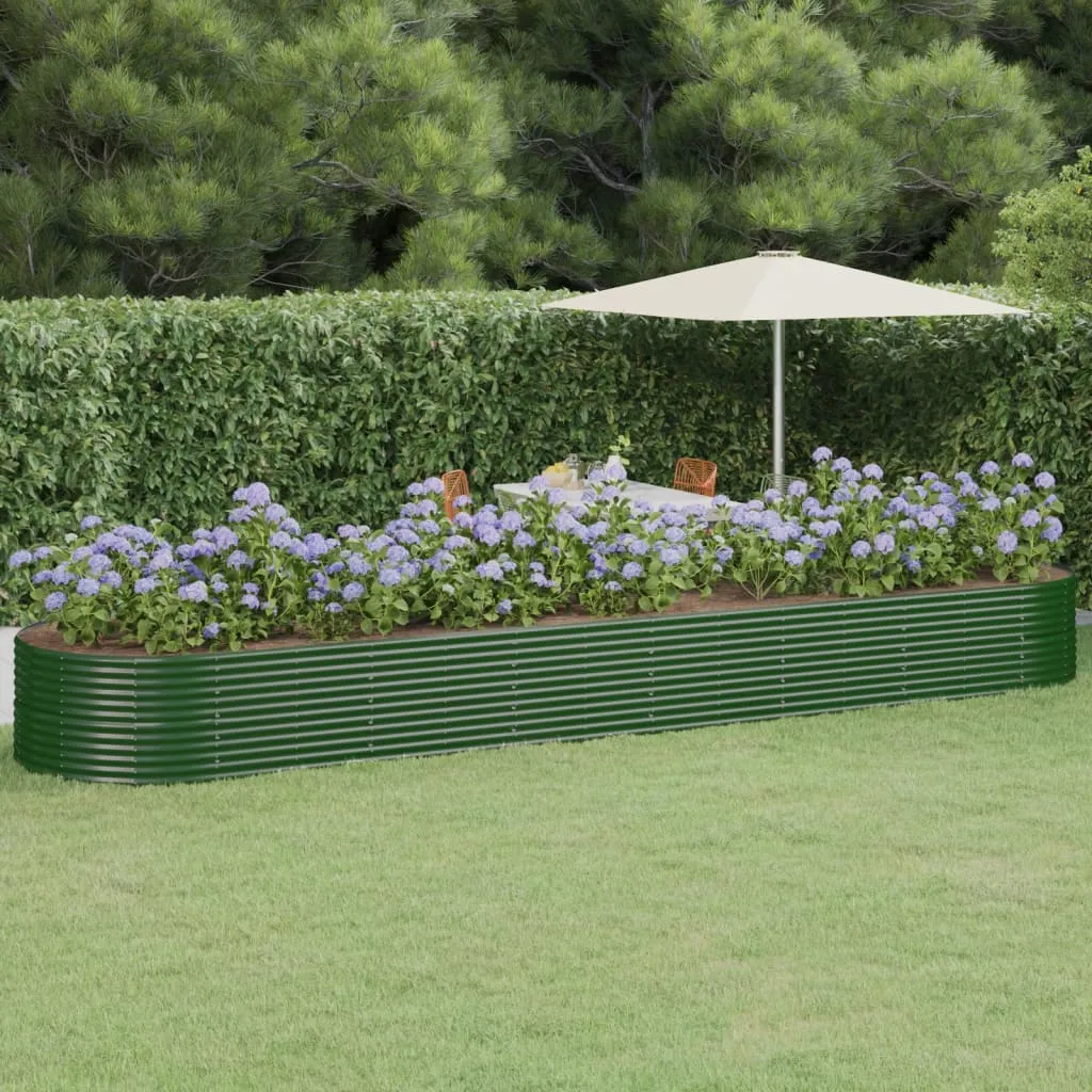 vidaXL Letto Giardino Acciaio Verniciato a Polvere 584x140x68 cm Verde