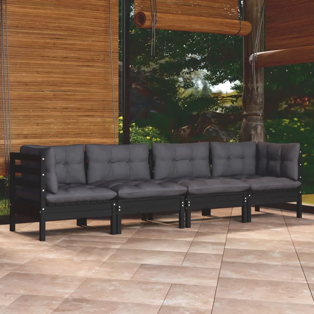 vidaXL Set Divani da Giardino 4 pz con Cuscini Legno Massello di Pino