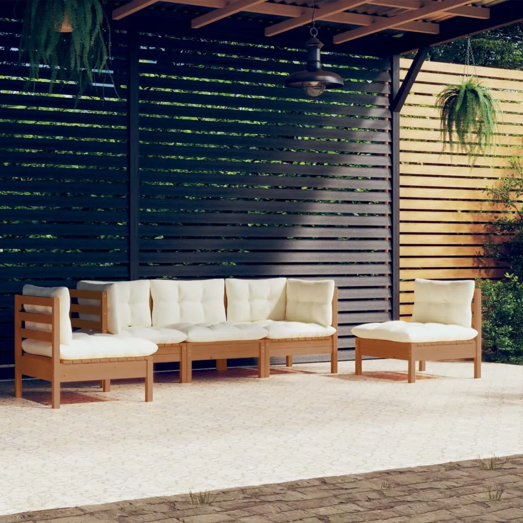 vidaXL Set Divani da Giardino 5 pz con Cuscini Legno Massello di Pino