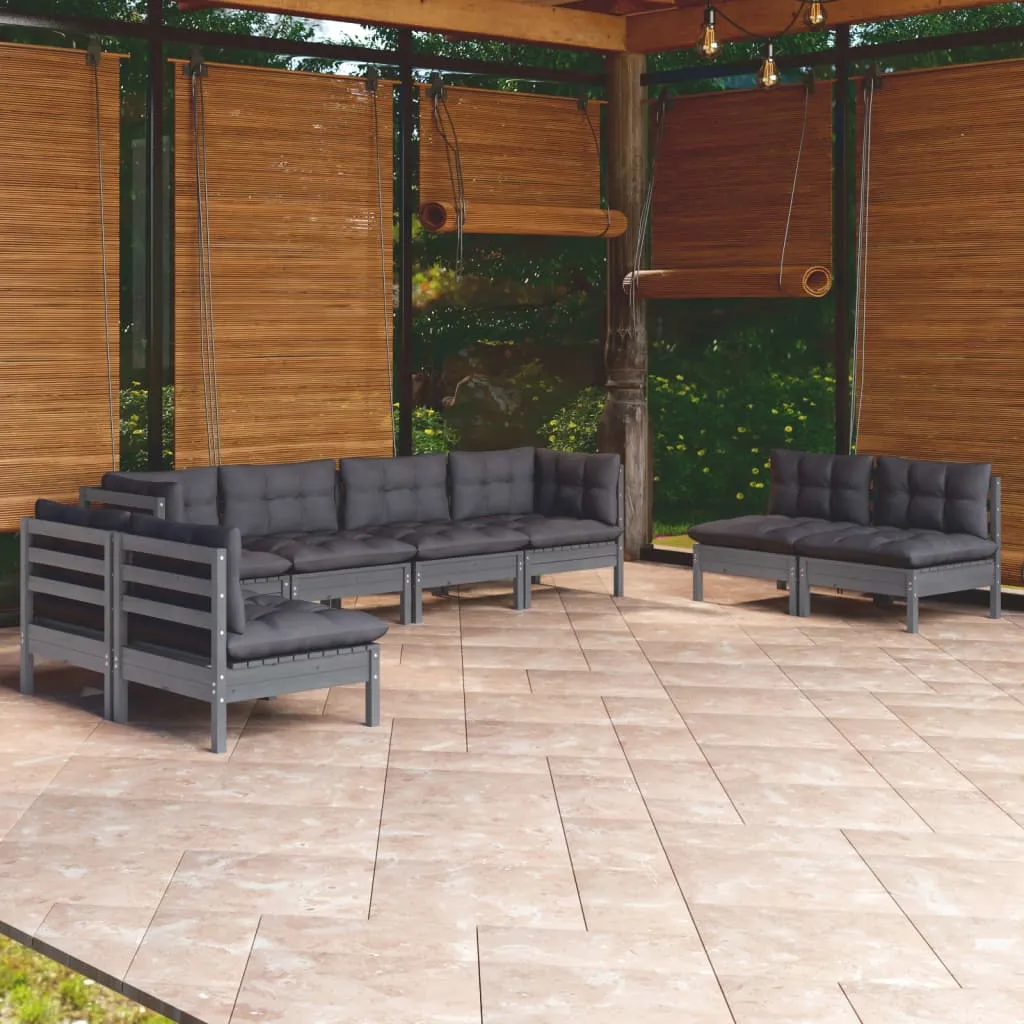 vidaXL Set Divani da Giardino 8 pz con Cuscini Legno Massello di Pino