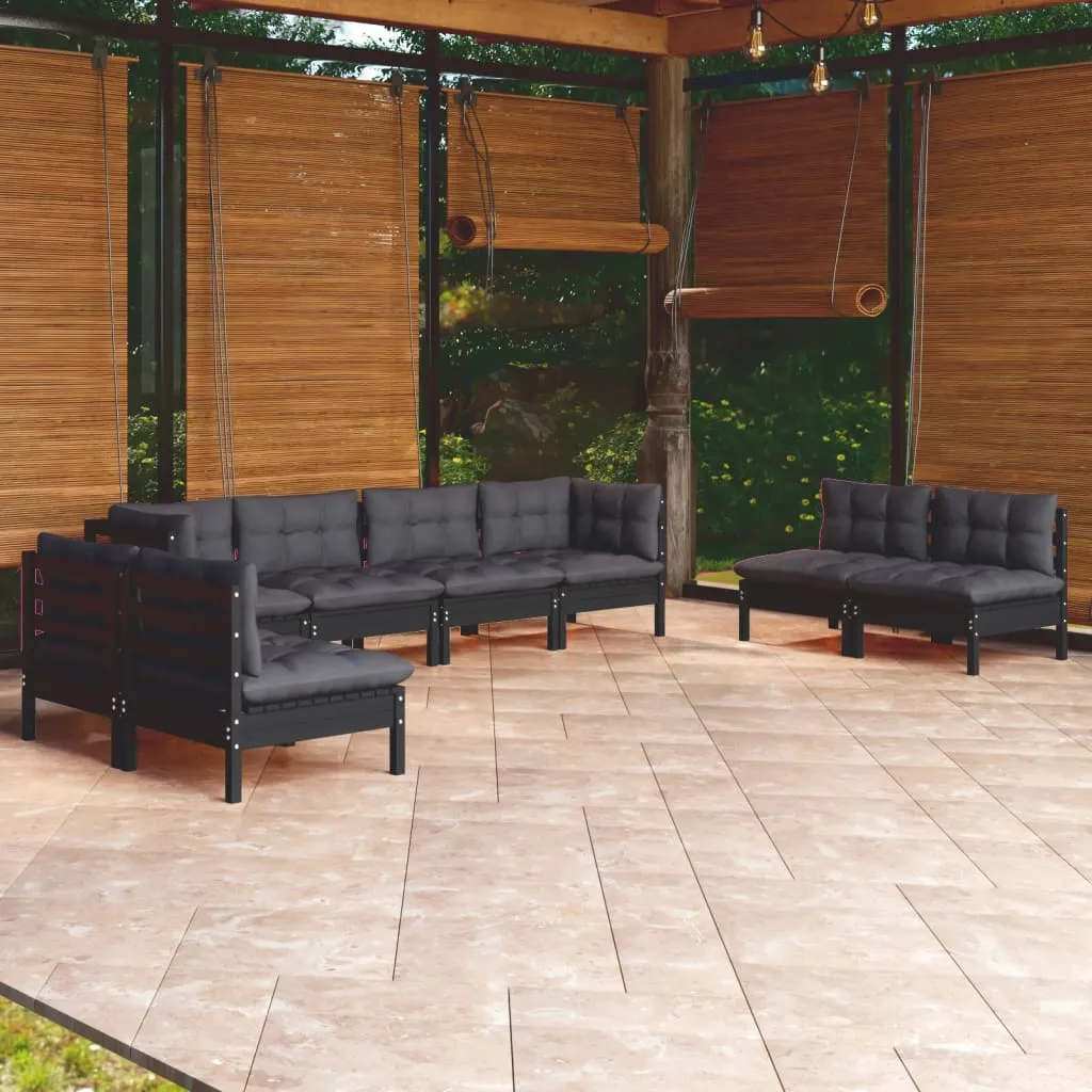 vidaXL Set Divani da Giardino 8 pz con Cuscini Legno Massello di Pino