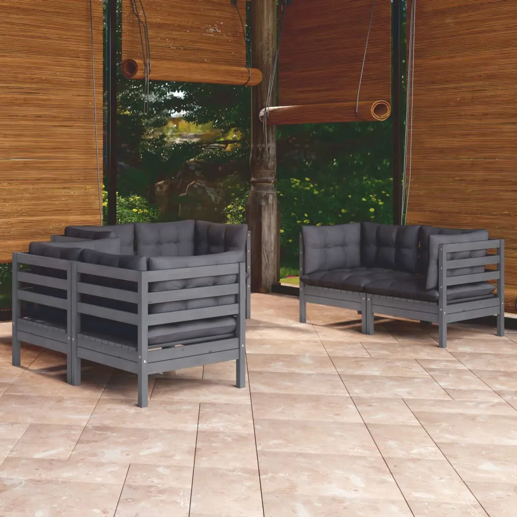 vidaXL Set Divani da Giardino 6 pz con Cuscini Legno di Pino