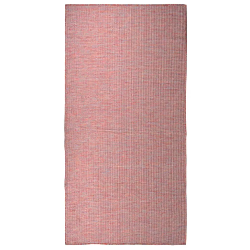 vidaXL Tappeto da Esterni a Tessitura Piatta 100x200 cm Rosso