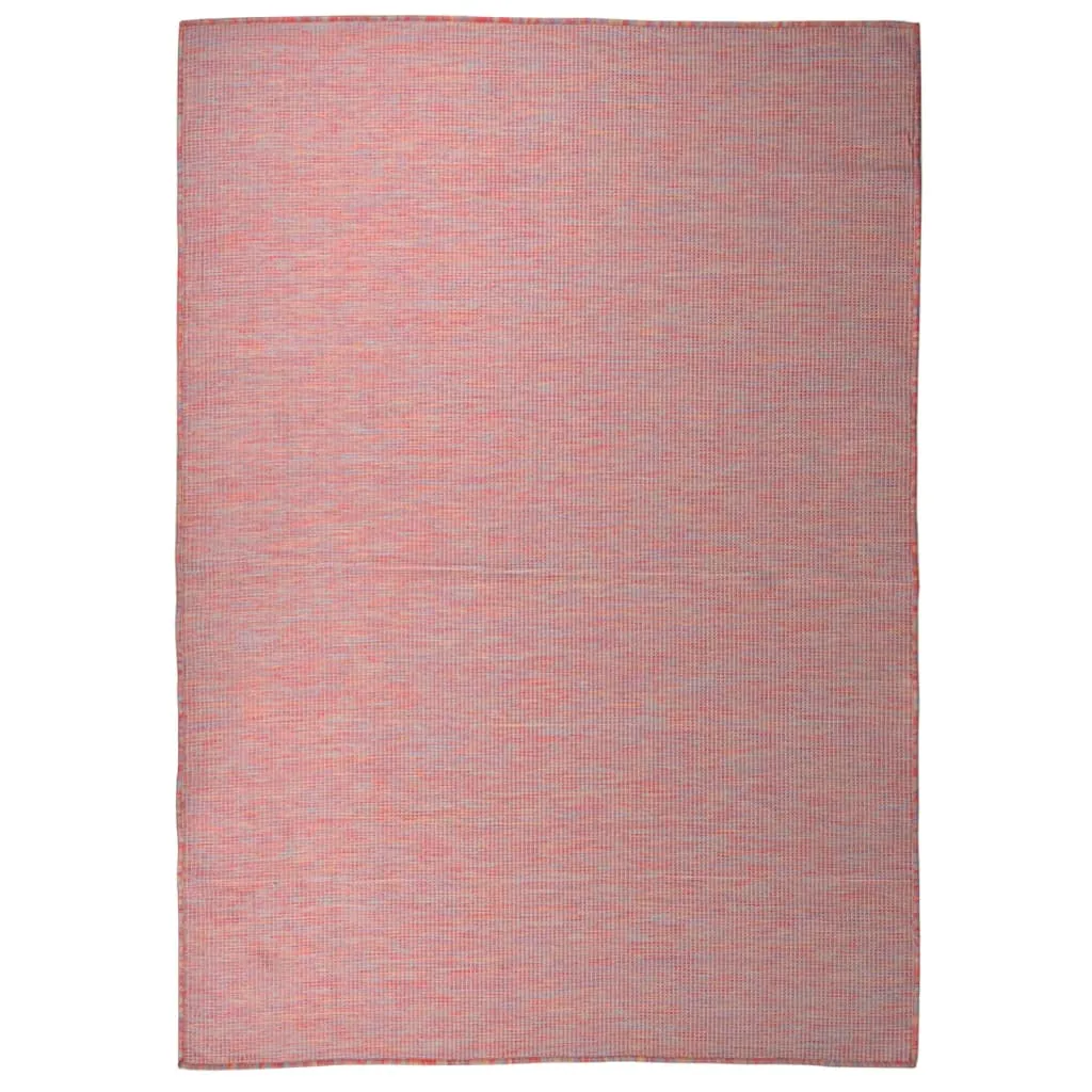 vidaXL Tappeto da Esterni a Tessitura Piatta 140x200 cm Rosso