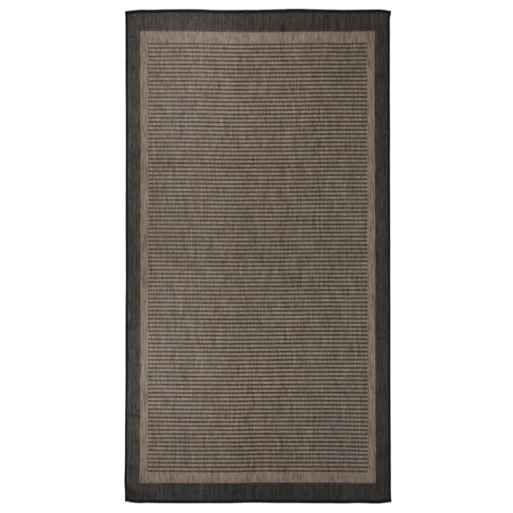 Tappeto da Esterni a Tessitura Piatta 80x150 cm Marrone Scuro