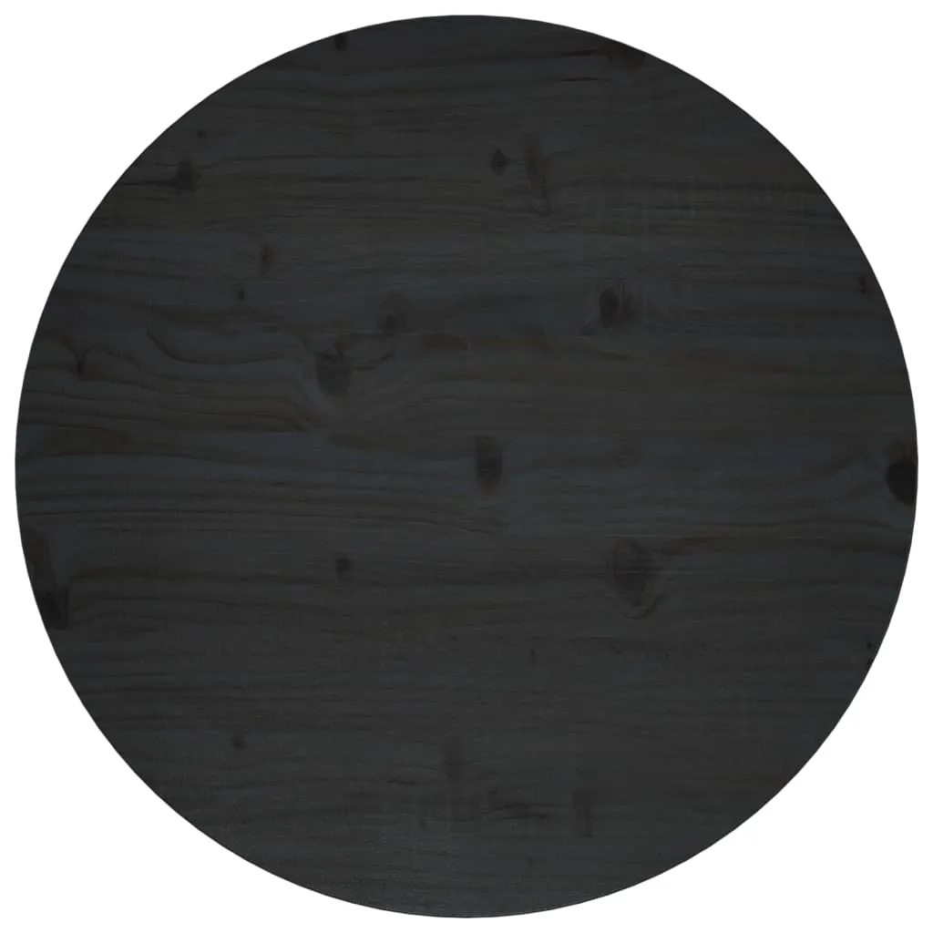 vidaXL Piano Tavolo Nero Ø60x2,5 cm in Legno Massello di Pino