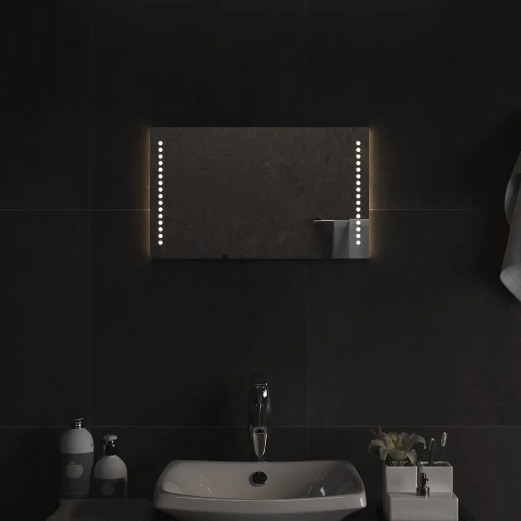 vidaXL Specchio da Bagno con Luci LED 50x30 cm