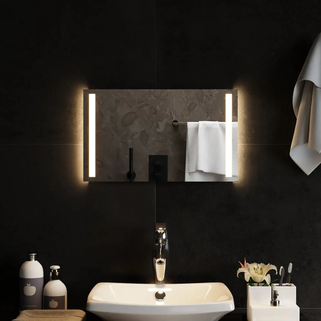 vidaXL Specchio da Bagno con Luci LED 50x30 cm