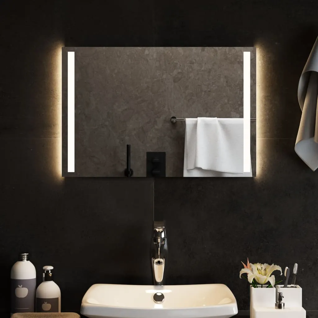 vidaXL Specchio da Bagno con Luci LED 60x40 cm