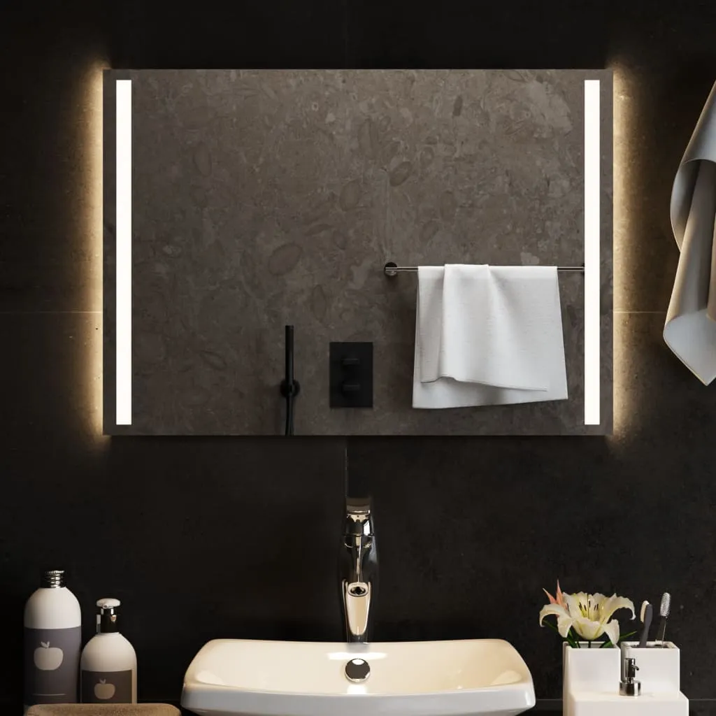 vidaXL Specchio da Bagno con Luci LED 70x50 cm