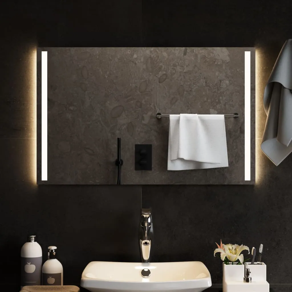 vidaXL Specchio da Bagno con Luci LED 80x50 cm