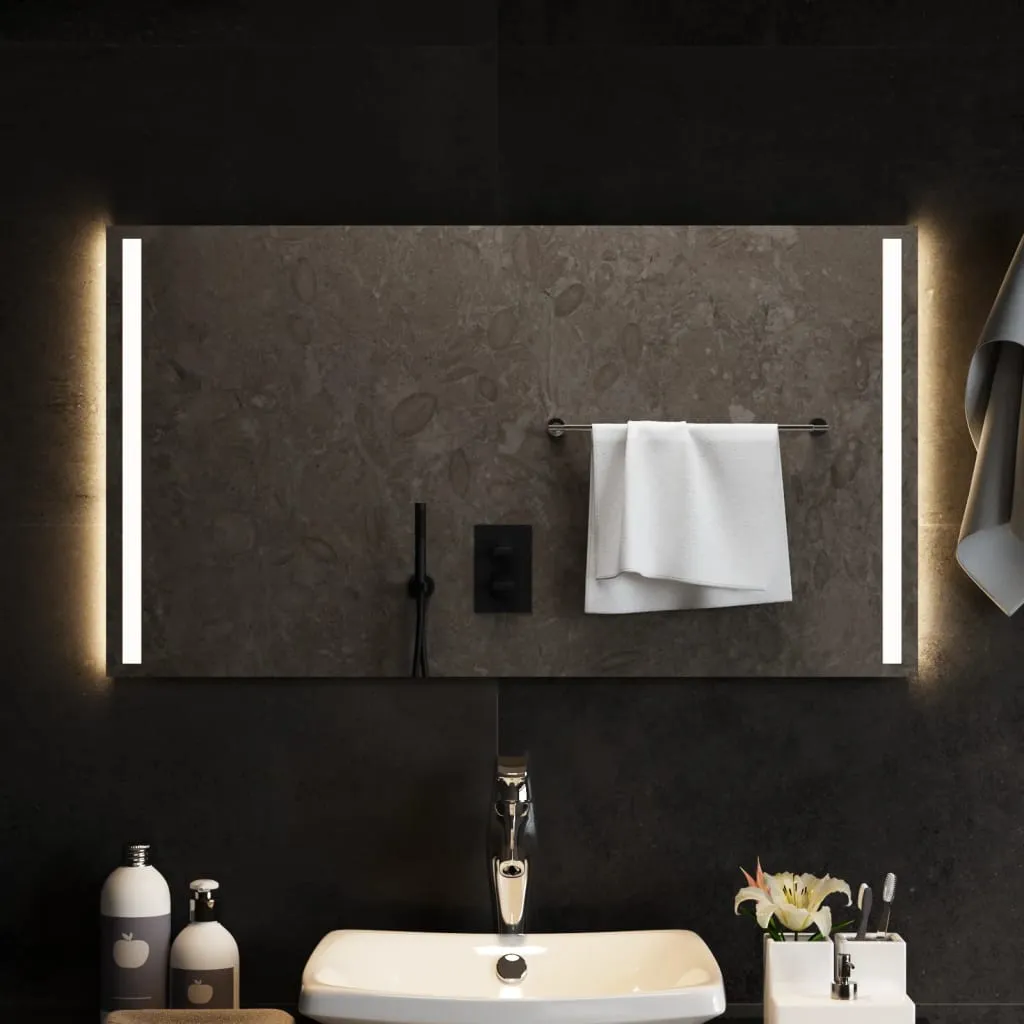 vidaXL Specchio da Bagno con Luci LED 90x50 cm