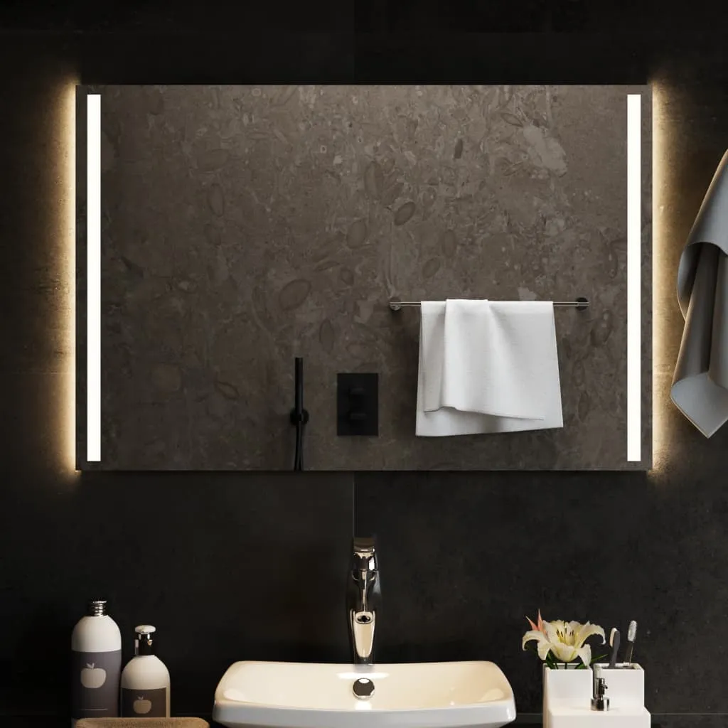 vidaXL Specchio da Bagno con Luci LED 90x60 cm