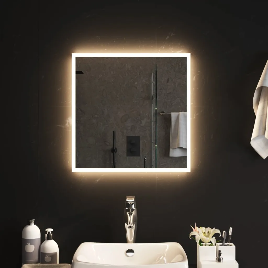 vidaXL Specchio da Bagno con Luci LED 50x50 cm