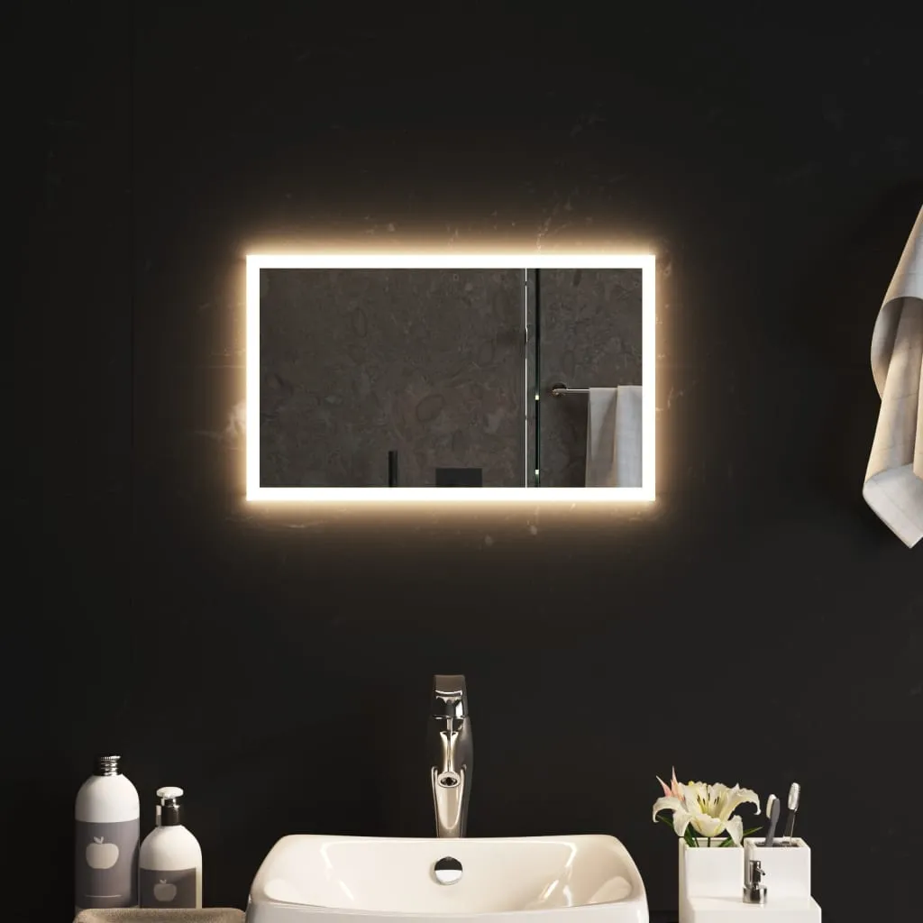 vidaXL Specchio da Bagno con Luci LED 50x30 cm