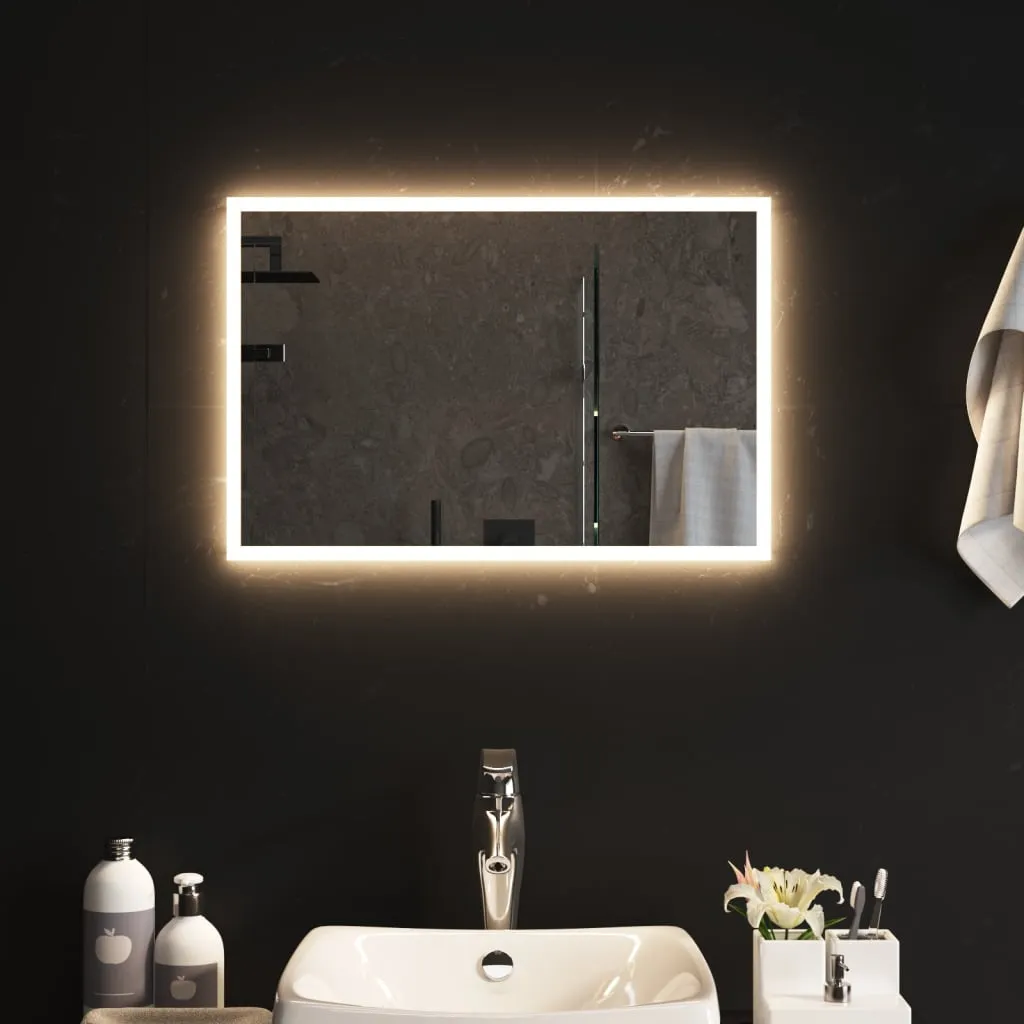 vidaXL Specchio da Bagno con Luci LED 60x40 cm