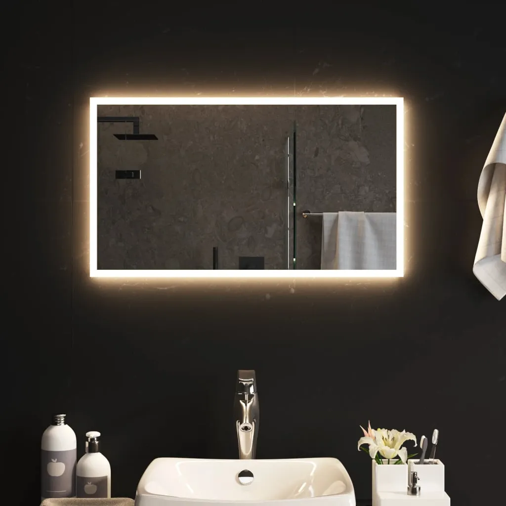 vidaXL Specchio da Bagno con Luci LED 70x40 cm