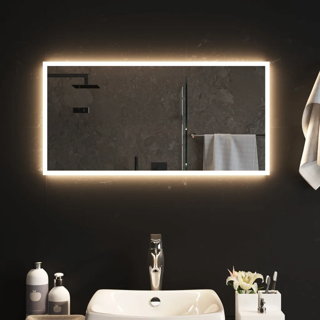 vidaXL Specchio da Bagno con Luci LED 80x40 cm