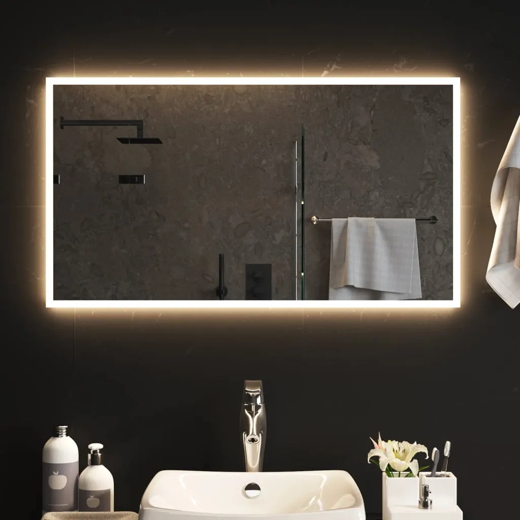 vidaXL Specchio da Bagno con Luci LED 90x50 cm