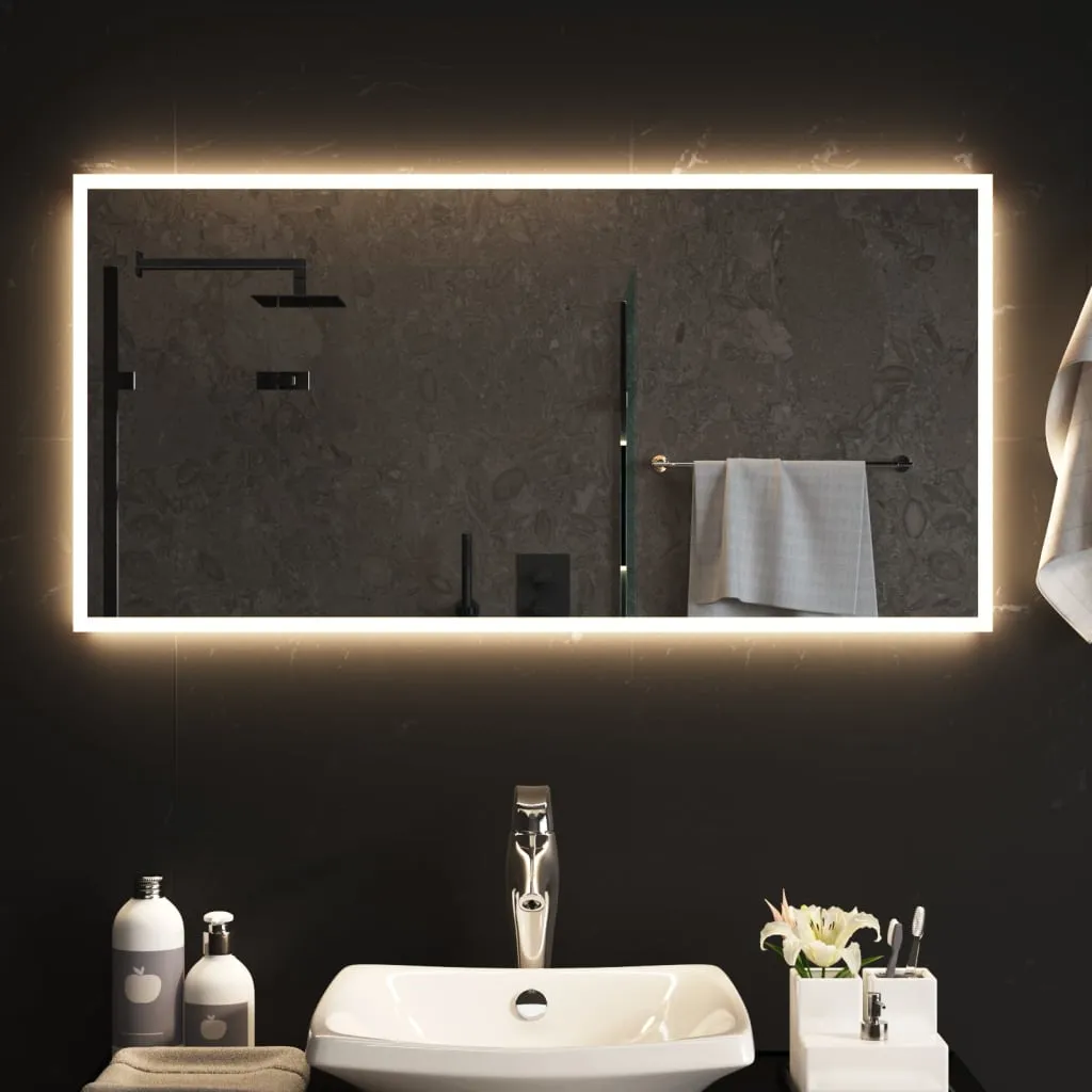 vidaXL Specchio da Bagno con Luci LED 100x50 cm