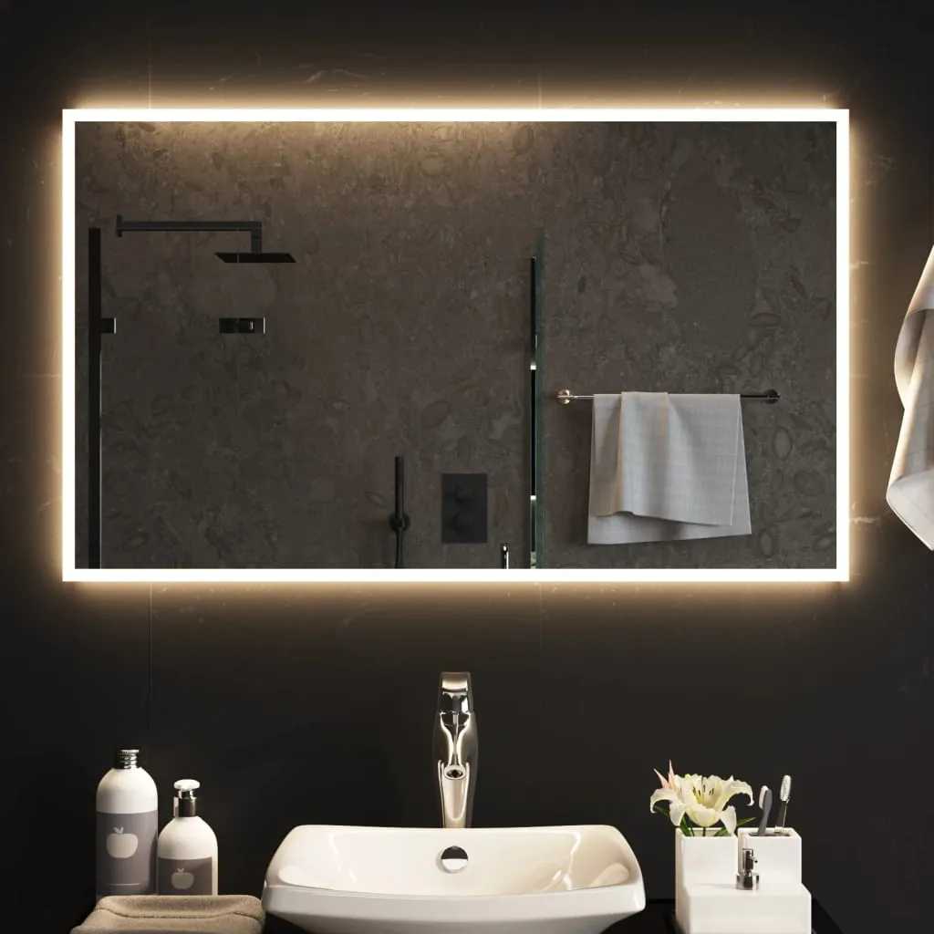 vidaXL Specchio da Bagno con Luci LED 100x60 cm