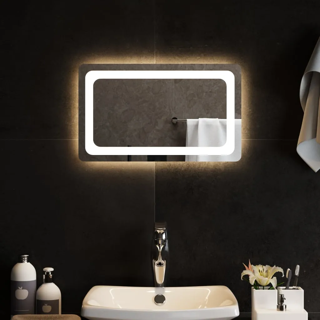 vidaXL Specchio da Bagno con Luci LED 50x30 cm