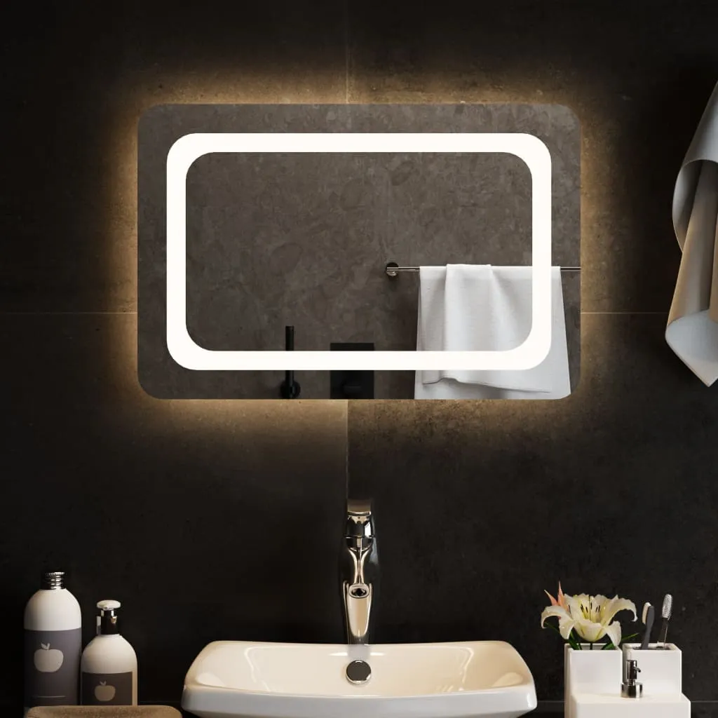 vidaXL Specchio da Bagno con Luci LED 60x40 cm