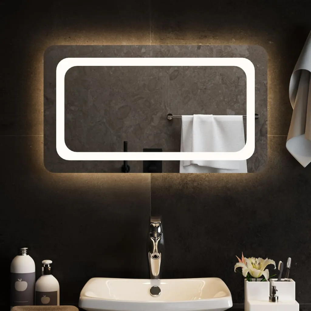 vidaXL Specchio da Bagno con Luci LED 70x40 cm