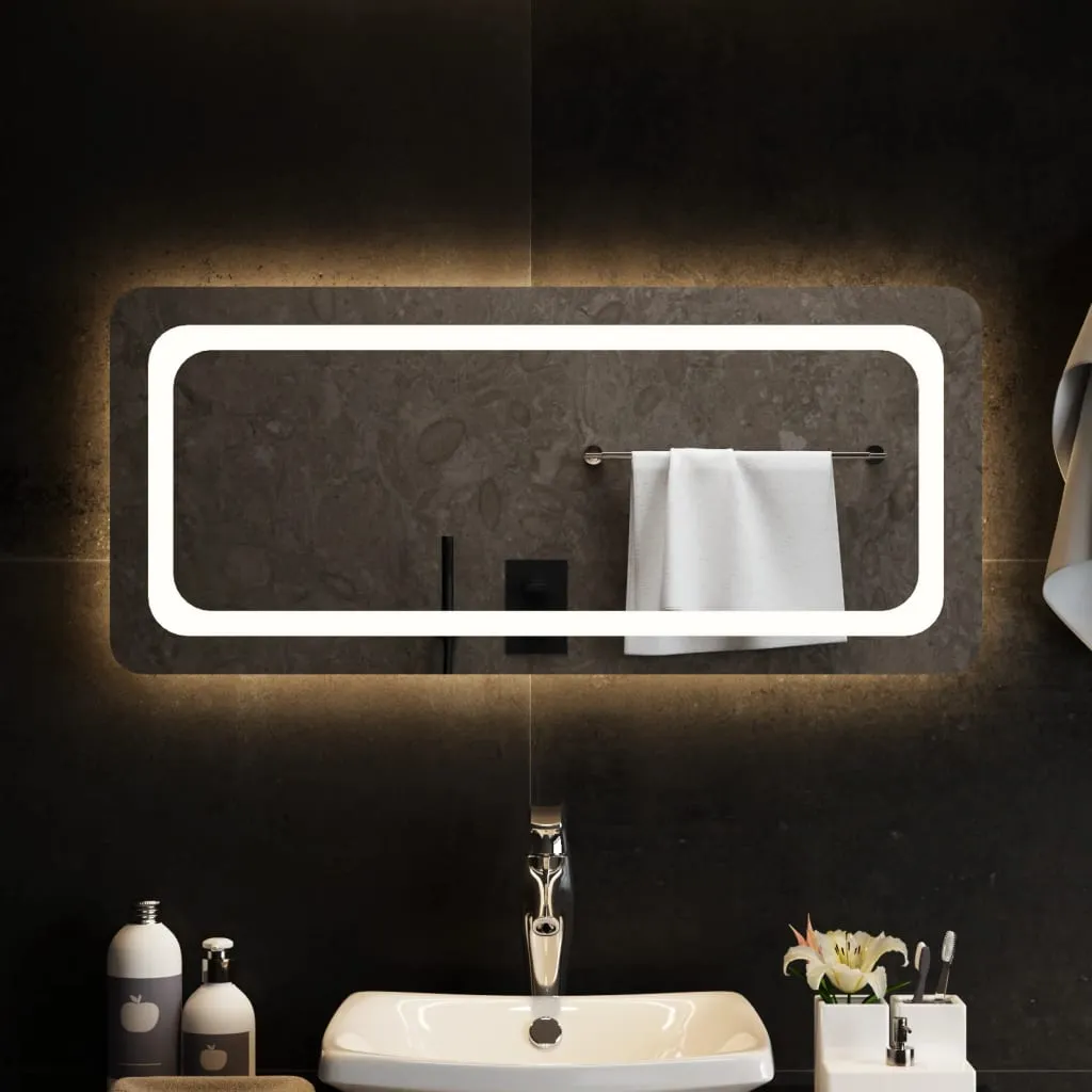 vidaXL Specchio da Bagno con Luci LED 90x40 cm