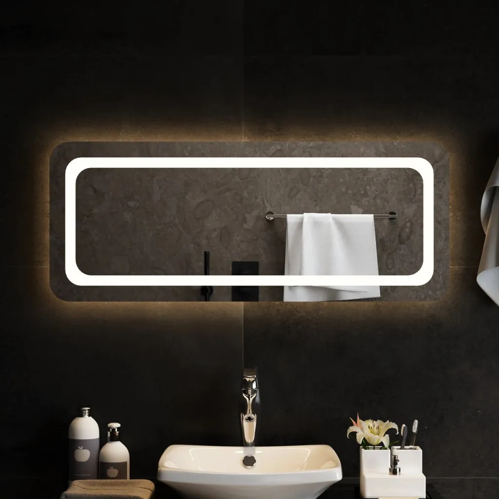 vidaXL Specchio da Bagno con Luci LED 100x40 cm