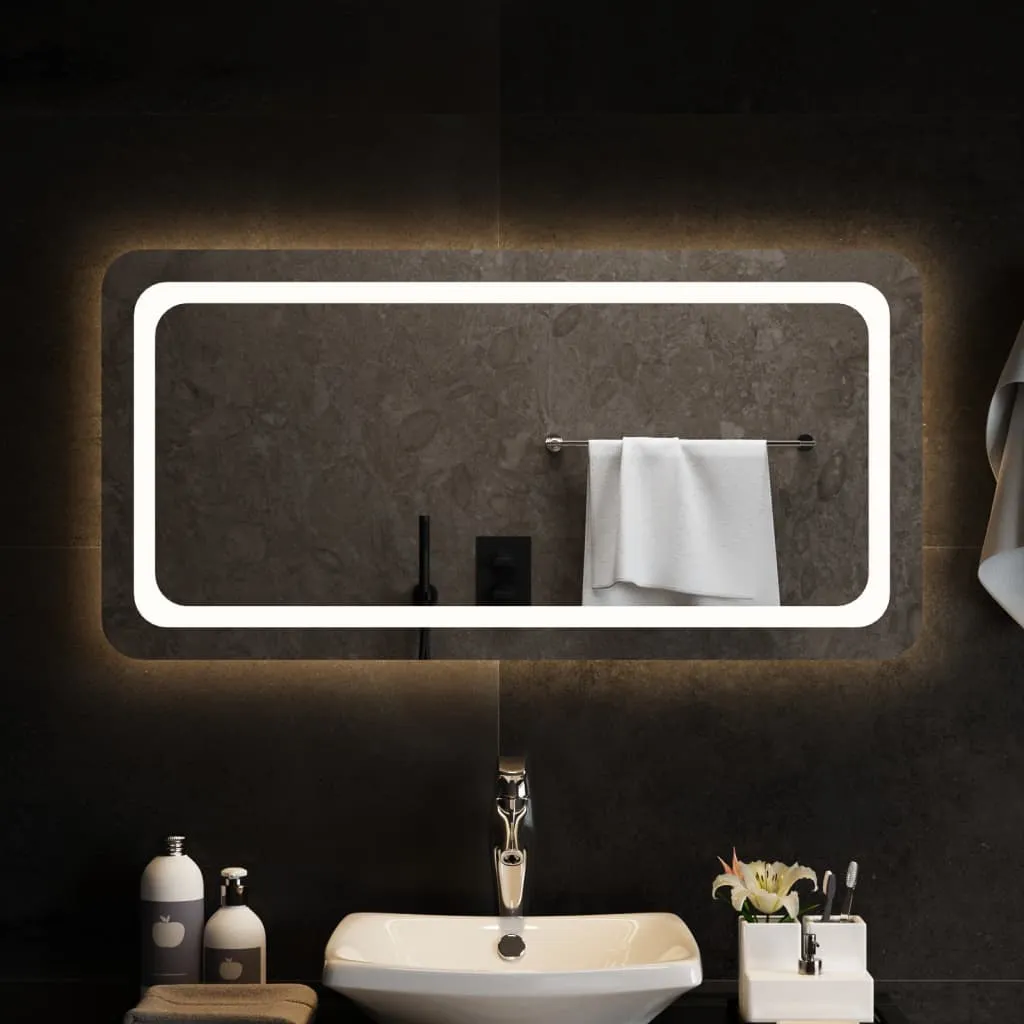 vidaXL Specchio da Bagno con Luci LED 100x50 cm