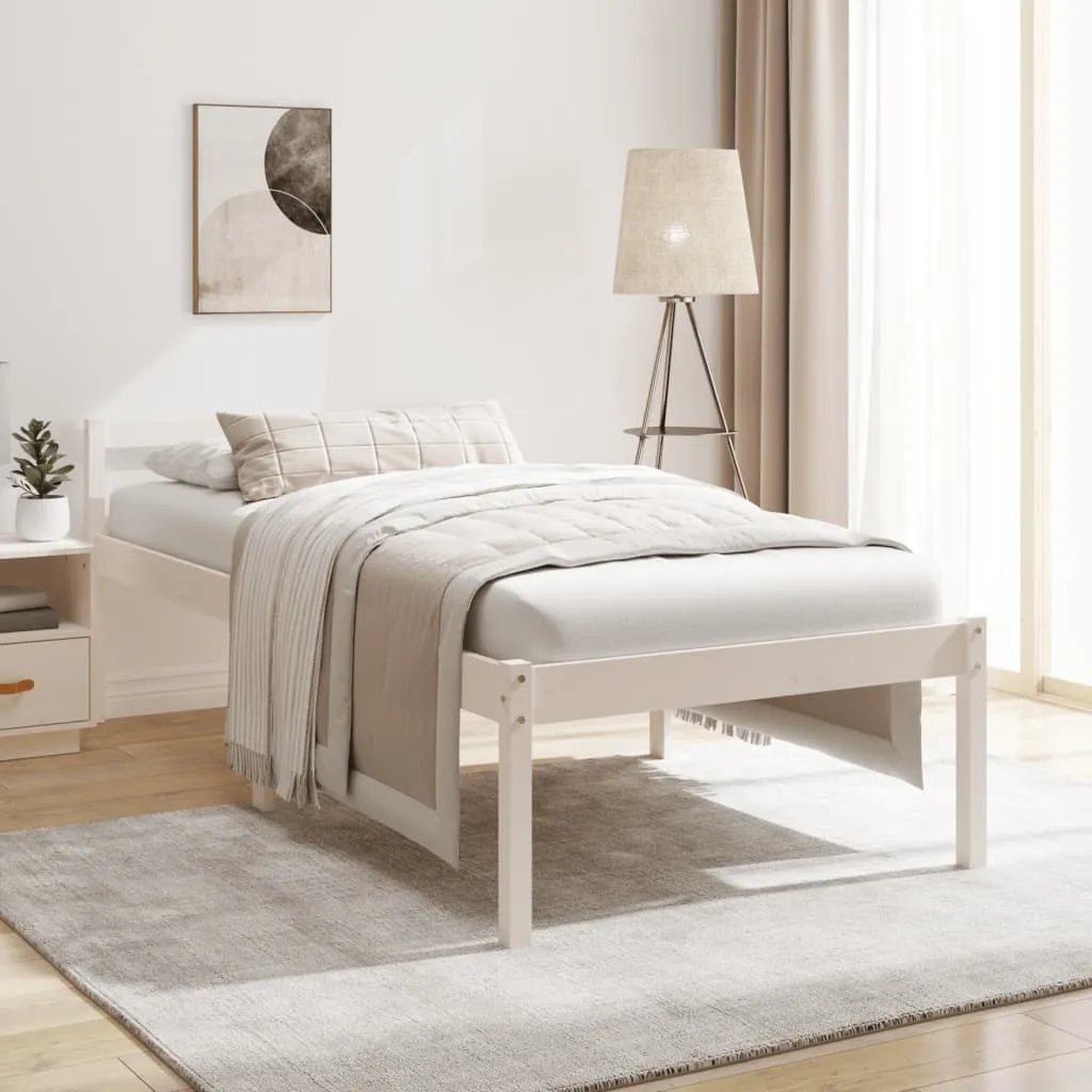 vidaXL Letto per Anziani Bianco 75x190 cm Small Single Legno di Pino