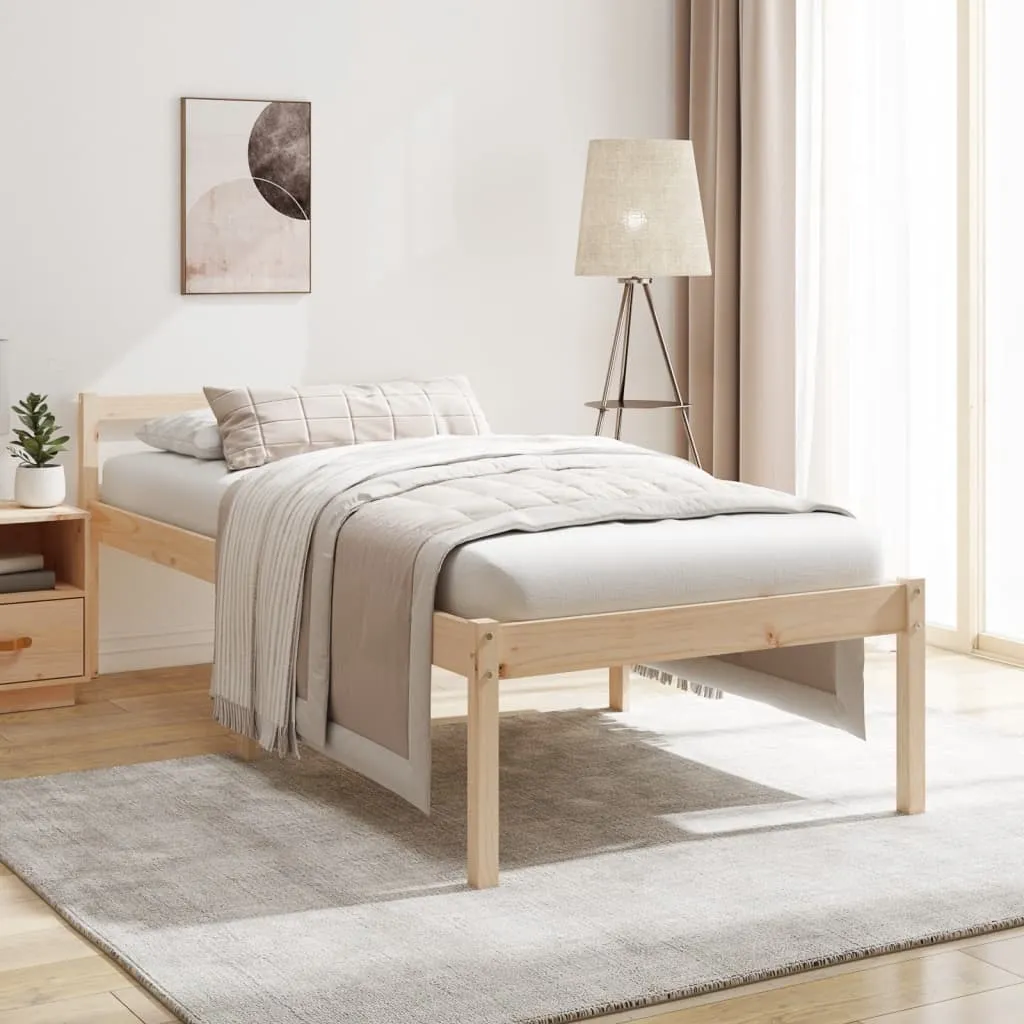 vidaXL Letto per Anziani 90x190 cm Single in Legno Massello di Pino