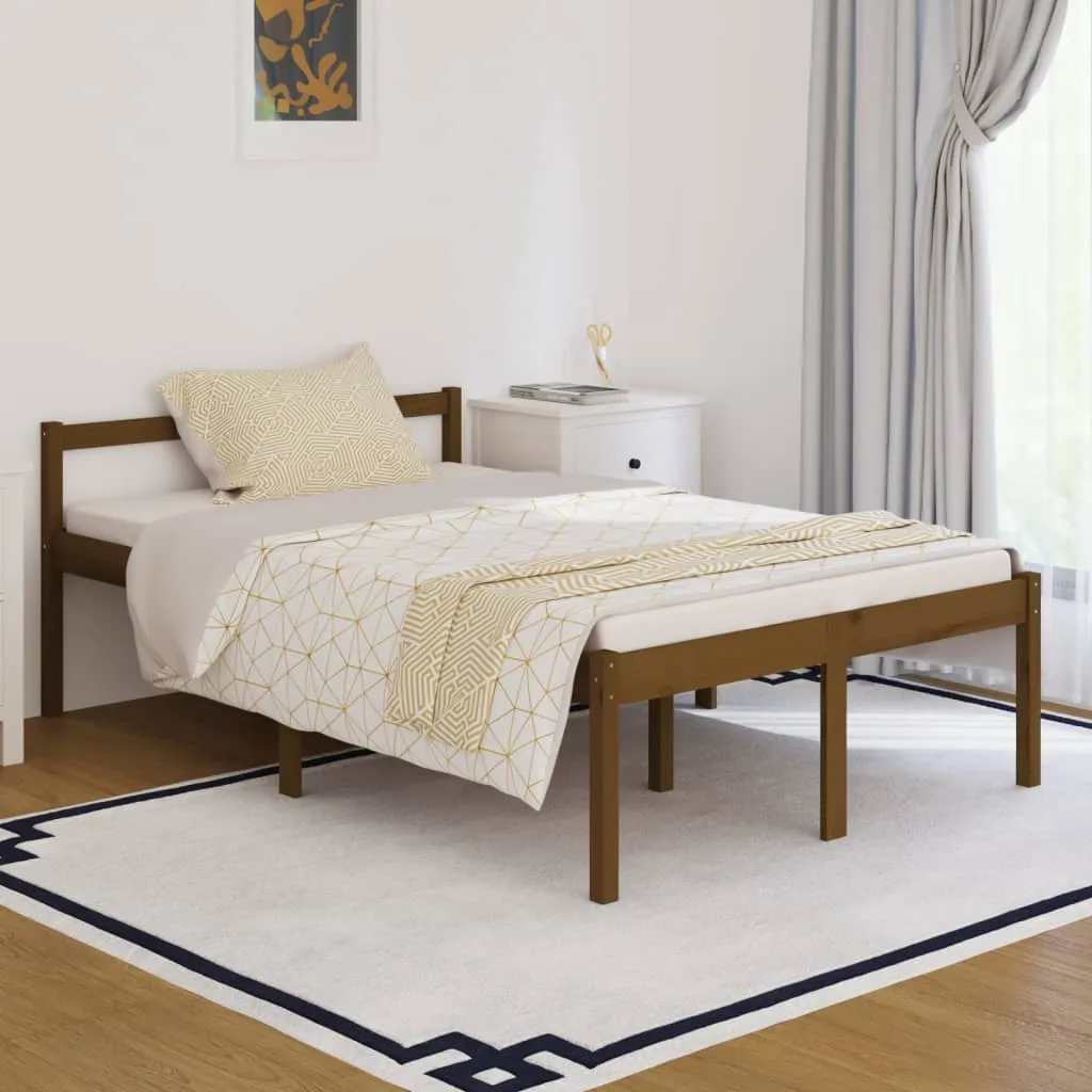 vidaXL Letto per Anziani Miele 120x190 cm Small Double Legno di Pino