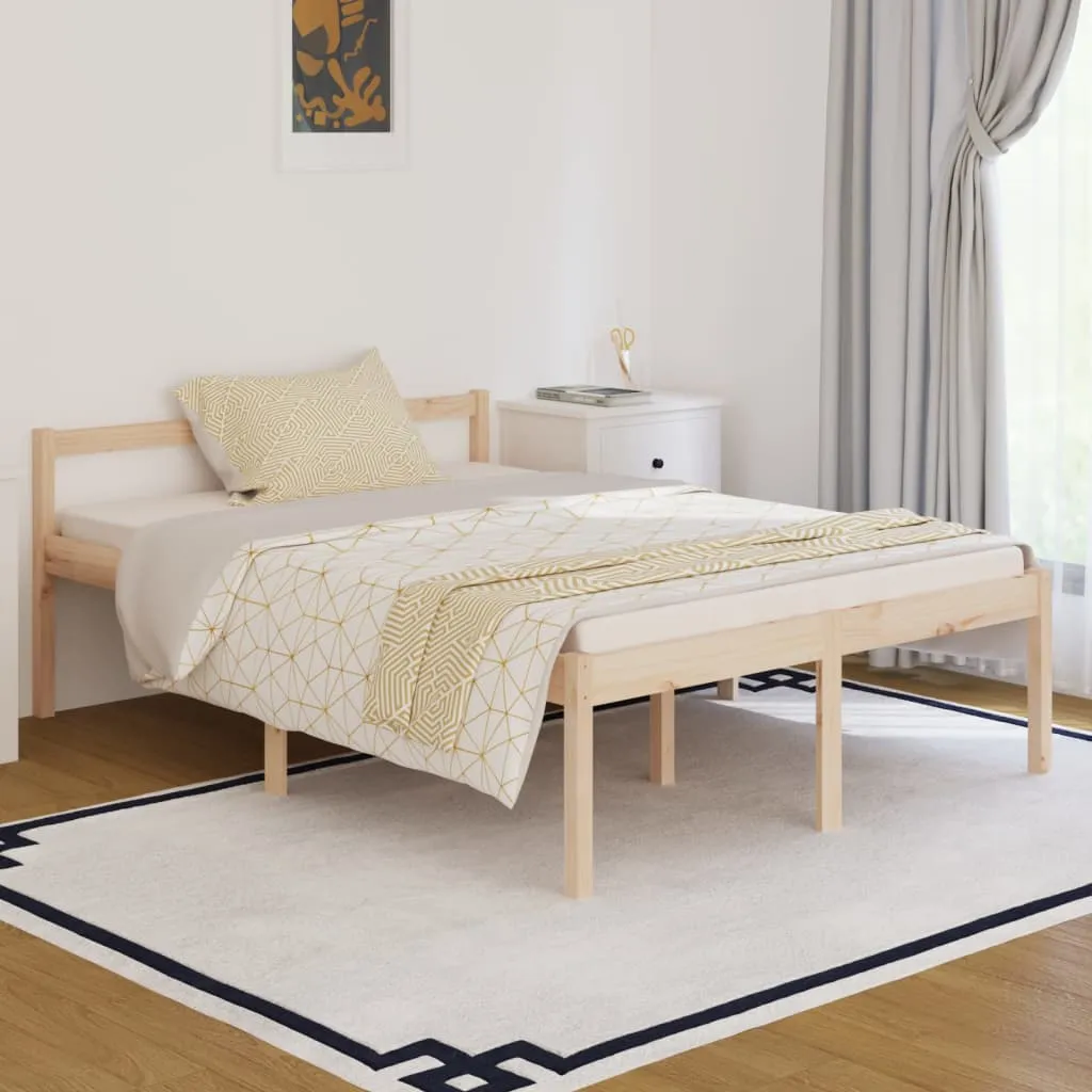 vidaXL Letto per Anziani 135x190 cm Double in Legno Massello di Pino